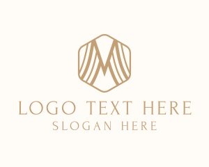 Accounting - Elegant Hexagon Letter M logo design