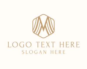 Fashion Designer - Elegant Hexagon Letter M logo design