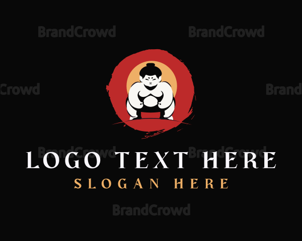 Japanese Sumo Wrestler Logo