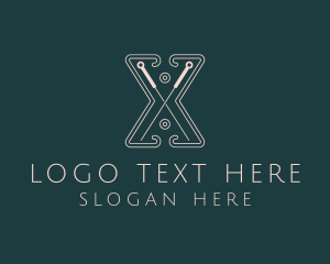 Traditional - Acupuncture Therapy Letter X logo design