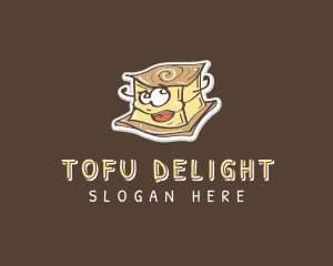 Tofu Food Cartoon logo design