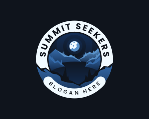 Mountaineering - Moon Mountain Lake Camp logo design