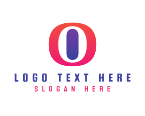 Negative Space - Oval Gradient O logo design