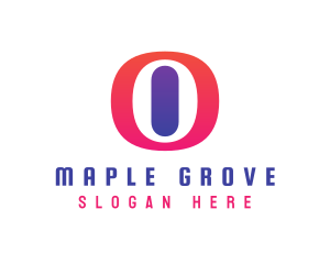 Oval Gradient O logo design