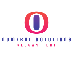 Numeral - Oval Gradient O logo design