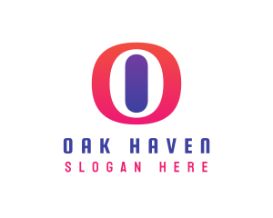 Oval Gradient O logo design