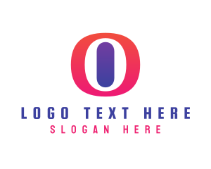 Number 0 - Oval Gradient O logo design
