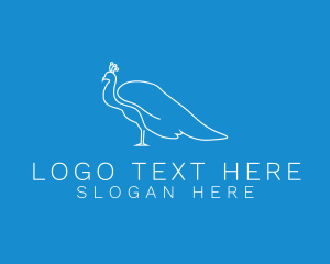 Ecology - Peacock Animal Monoline logo design