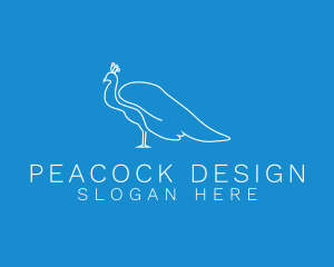 Peacock - Peacock Animal Monoline logo design