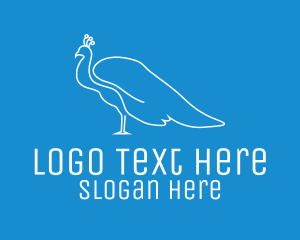 White - Blue White Peacock logo design