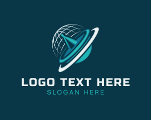 Network - Globe Network Satellite logo design