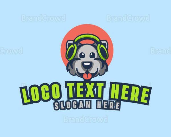 Gaming Headphones Dog Logo
