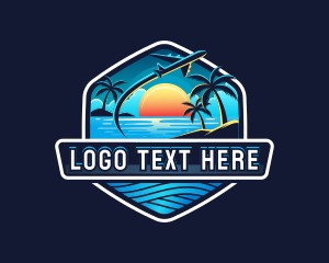 Adventure - Airplane Beach Travel logo design