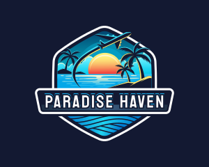 Airplane Beach Travel logo design