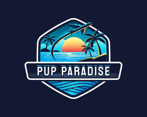 Airplane Beach Travel logo design