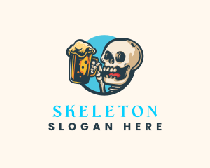 Skull Brewery Beer logo design