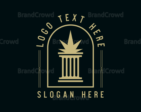 Weed Column Marijuana Logo