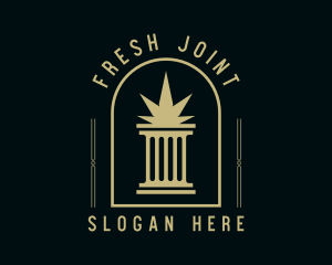 Joint - Weed Column Marijuana logo design