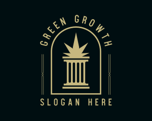 Weed Column Marijuana  logo design