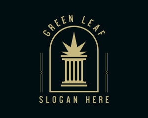 Weed Column Marijuana  logo design