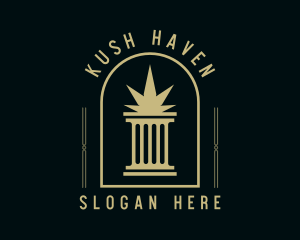 Weed Column Marijuana  logo design