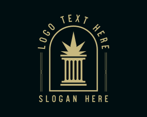 Weed Column Marijuana  Logo