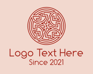 Detailed - Red Geometric Centerpiece logo design