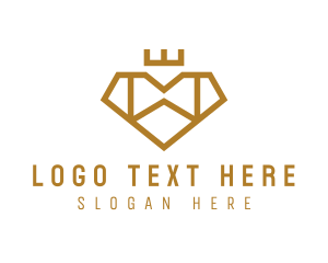King - Royal Gold Heart Letter W logo design