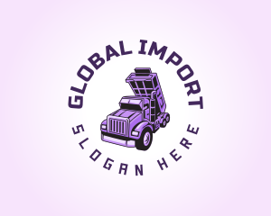 Import - Delivery Courier Truck logo design