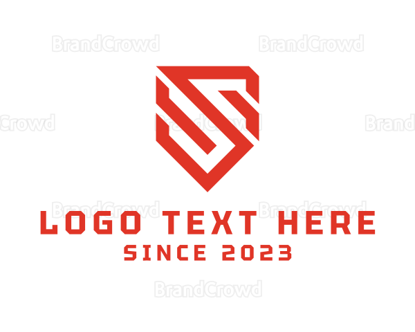 Modern Geometric Shield Letter S Logo