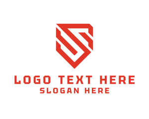 Modern Geometric Shield Letter S Logo