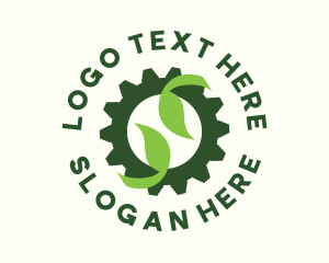 Environmentally Friendly - Nature Gear Machine logo design