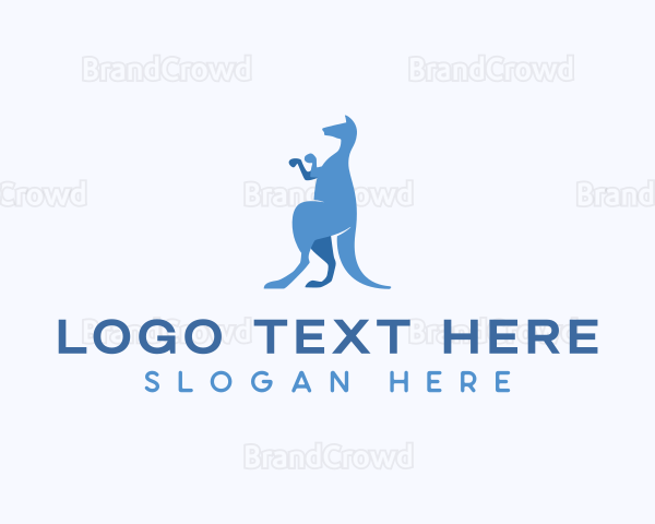 Wild Kangaroo Animal Logo