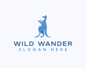 Wild Kangaroo Animal logo design