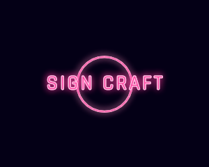 Neon Sign Circle logo design