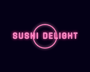 Neon Sign Circle logo design