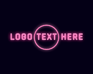 Bar - Neon Sign Circle logo design