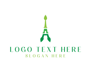 Eiffel Tower - Natural Leaf Tower logo design