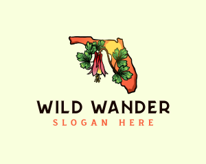 Florida Wild Columbine Flower logo design