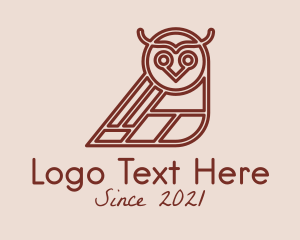 Hooter - Brown Aviary Owl logo design