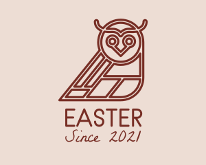 Hooter - Brown Aviary Owl logo design