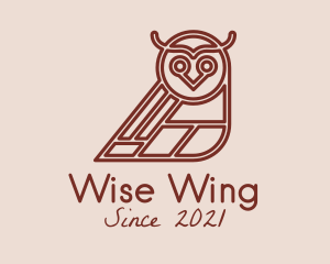 Brown Aviary Owl logo design