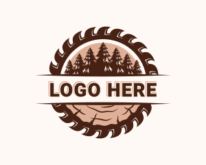 Saw Mill - Saw Woodcutting Tree logo design