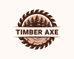 Saw Woodcutting Tree logo design