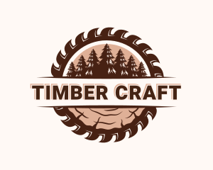 Woodcutting - Saw Woodcutting Tree logo design