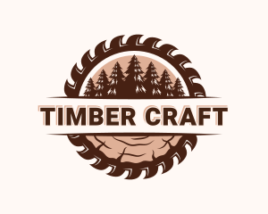 Saw Woodcutting Tree logo design