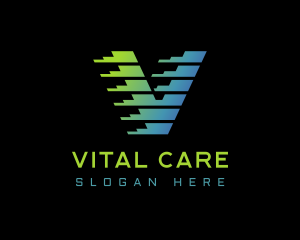 Digital Creative Letter V Logo