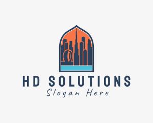 Dubai City Window Scene logo design