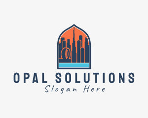 Dubai City Window Scene logo design