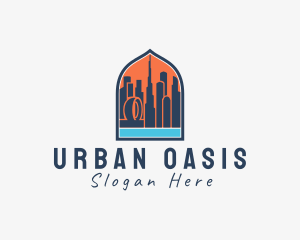 City - Dubai City Window Scene logo design